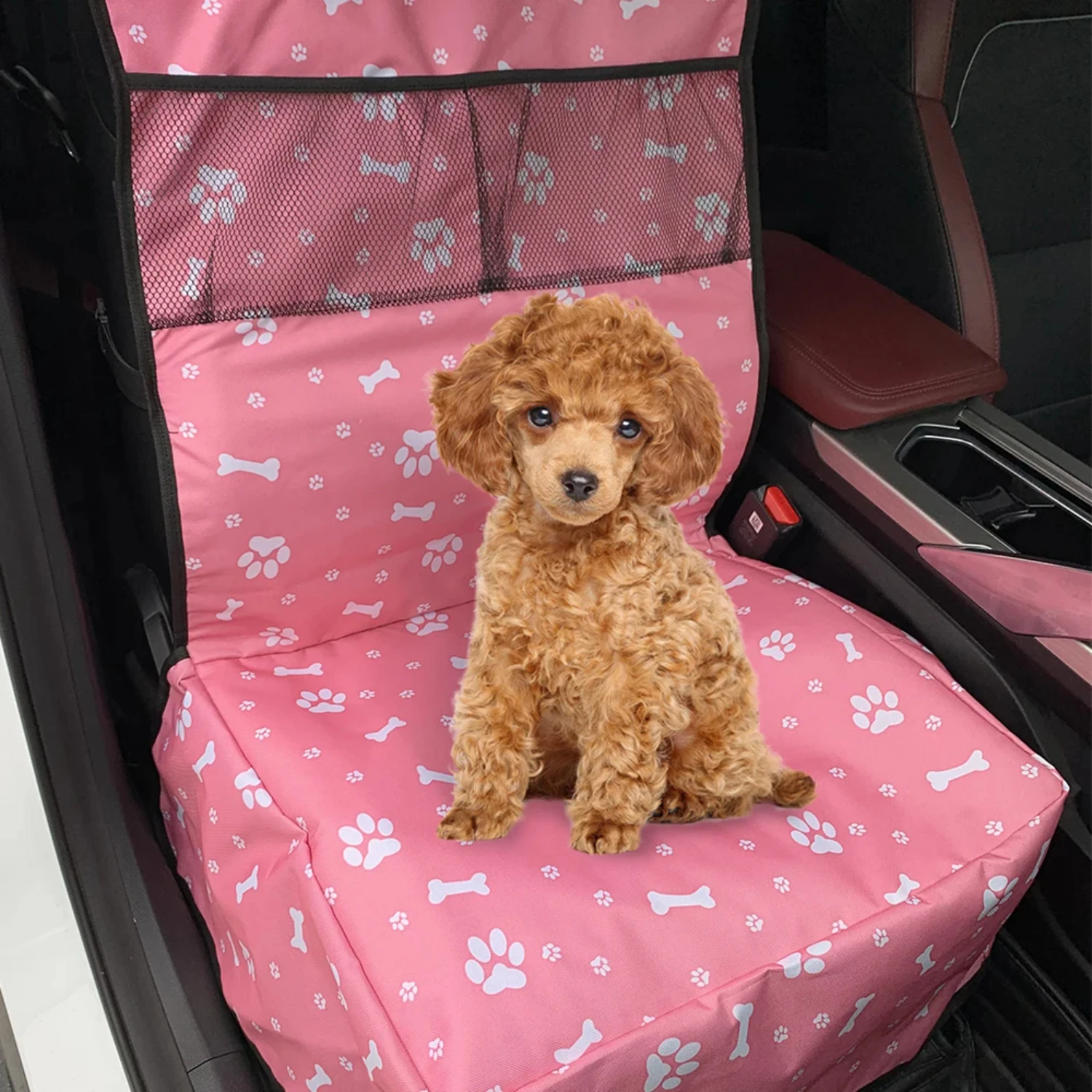 

Dog Car Seat Cover Front Seat,Durable Scratch Proof Dog Seat Covers with Mesh Pockets Car,Truck and SUV
