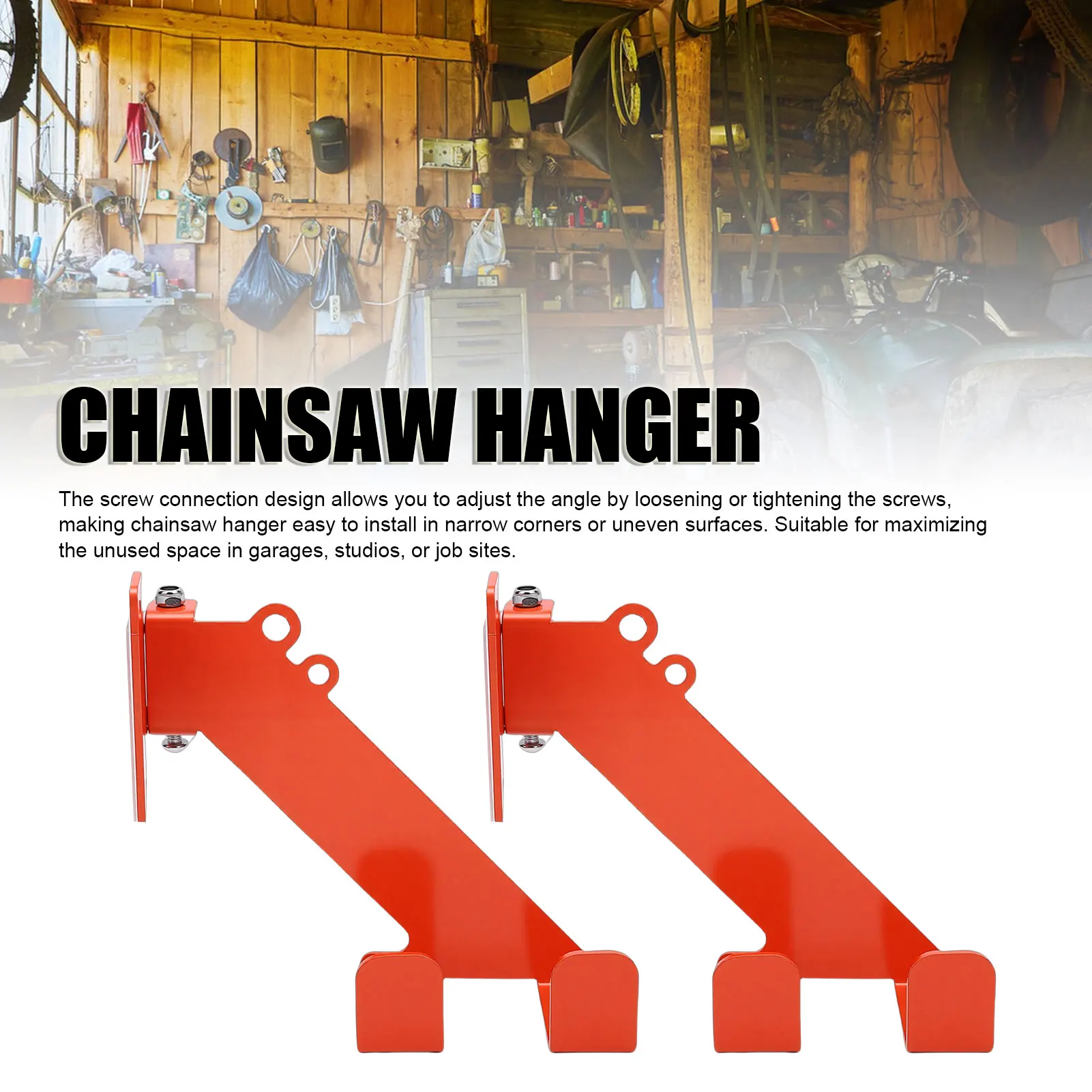 

2 Set Chainsaw Hanger Fit for Stihl 3 in 1 Wall Mount with Adjustable Screws Universal for Wall Corner Garage Storage