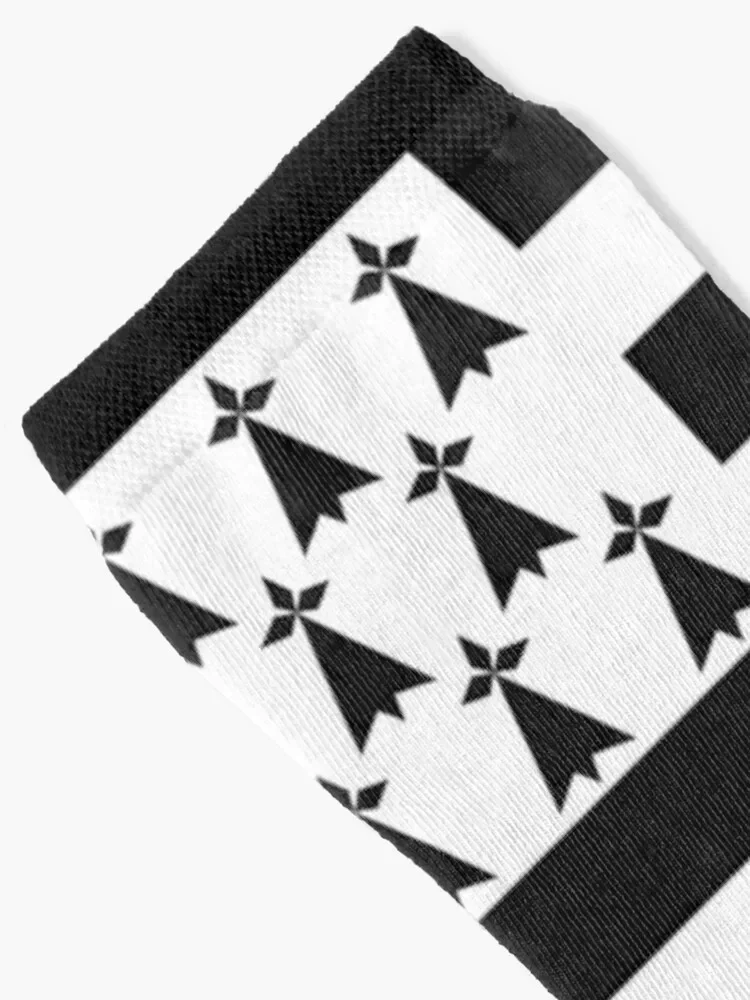 Flag of Brittany Drapeau Breton Gwenn-ha-du Ermine black and White HD HIGH QUALITY ONLINE STORE Clas Socks