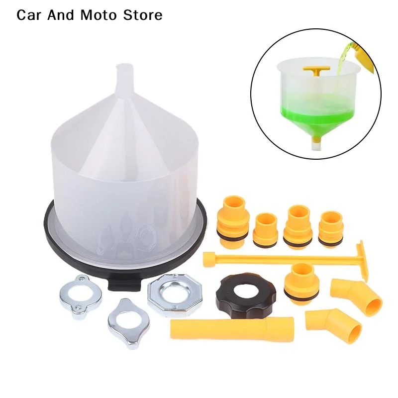 

【CMO】15Pcs/Set Car Accessories Fit Universal Vehicles Pour Oil Tool Spill Proof Coolant Filling Kit Plastic Filling Funnel Spout