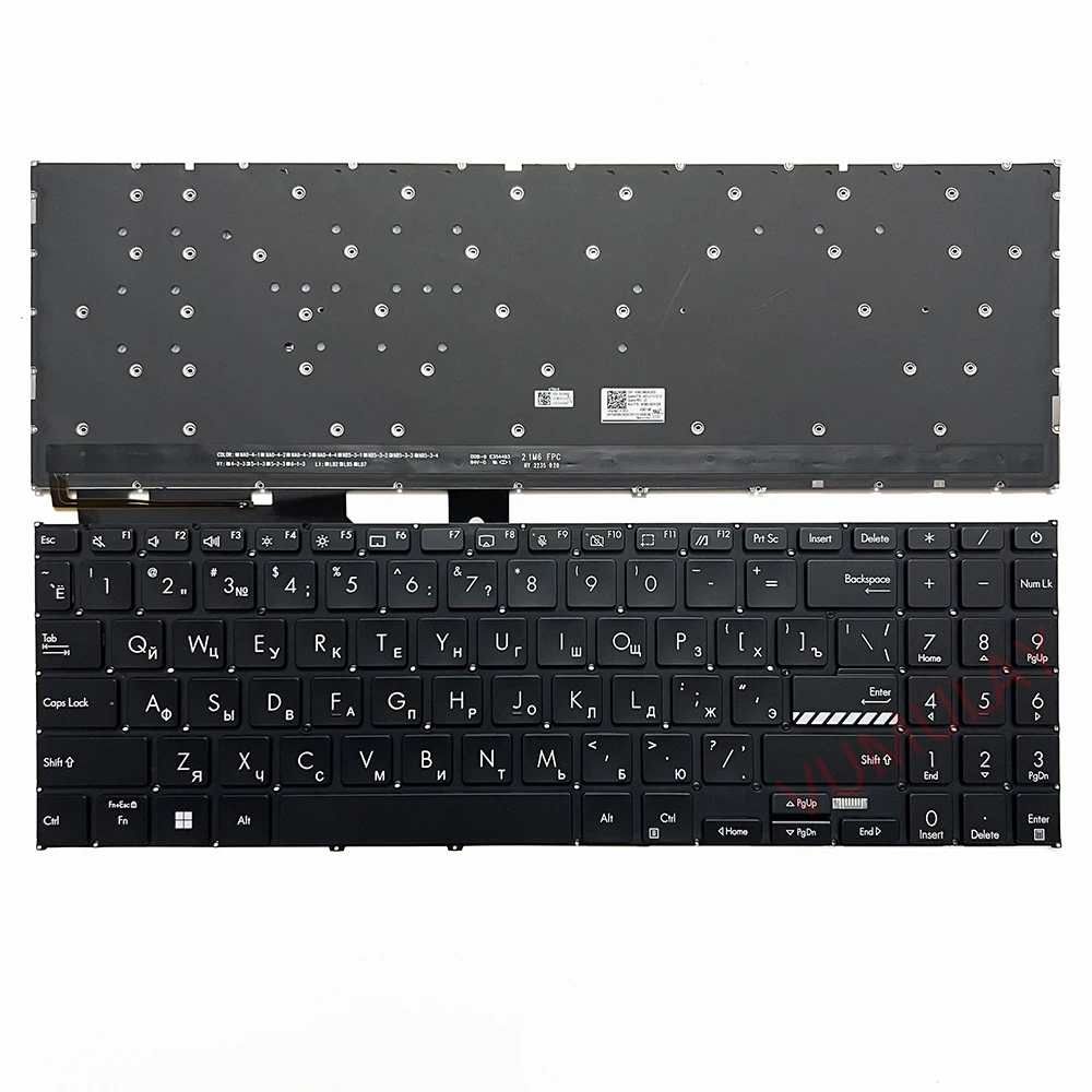 Klawiatura USA/RU/rosyjski dla ASUS Vivobook X1603 X1603Z X1603ZA M1603 M1603Q M1603QA F1603 F1603ZA D1603 D1603QA M1503 M1503Q X1502 X1502Z X1502ZA