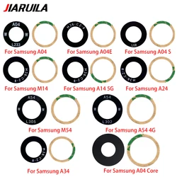 2 Stuks Achterste Camera Glazen Lens Voor Samsung A04 A04e A 04S A14 5G A24 A34 A54 4G M14 M54 Met Sticker Lijm Vervangende Onderdelen