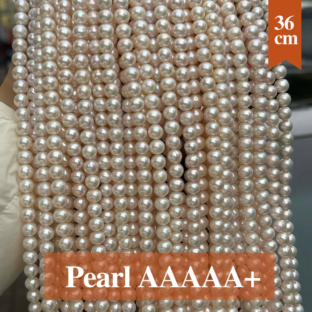 Gloss Natural Freshwater 100% Pearl Bead Round Pearl Loose Spacer Beaded for Making DIY Jewelry Necklace Bracelet 7.5-8.5mm