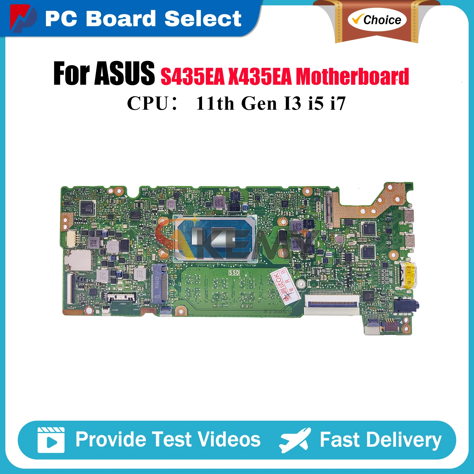 

X435EA Laptop Motherboard For ASUS VivoBook X435E X435EA S435EA Notebook Mainboard With 11th Gen I3 i5 i7 tests OK fast shipping