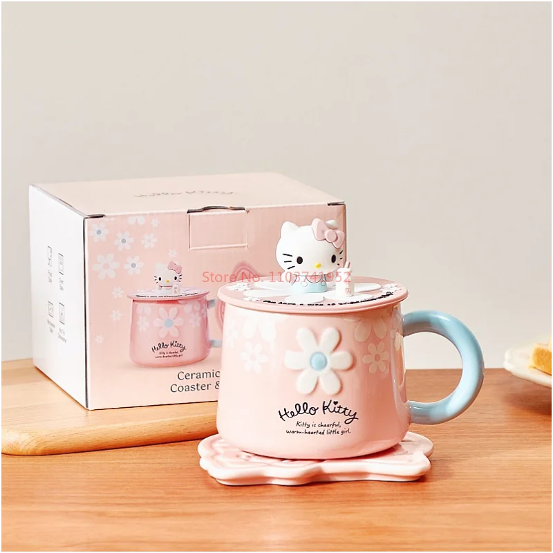 2024 Gorąca wyprzedaż Sanrio Anime Ceramiczny imbryk Kubek Urocza kreskówka Hello Kitty Zestaw kubków na wodę Wysokiej jakości prezent świąteczny