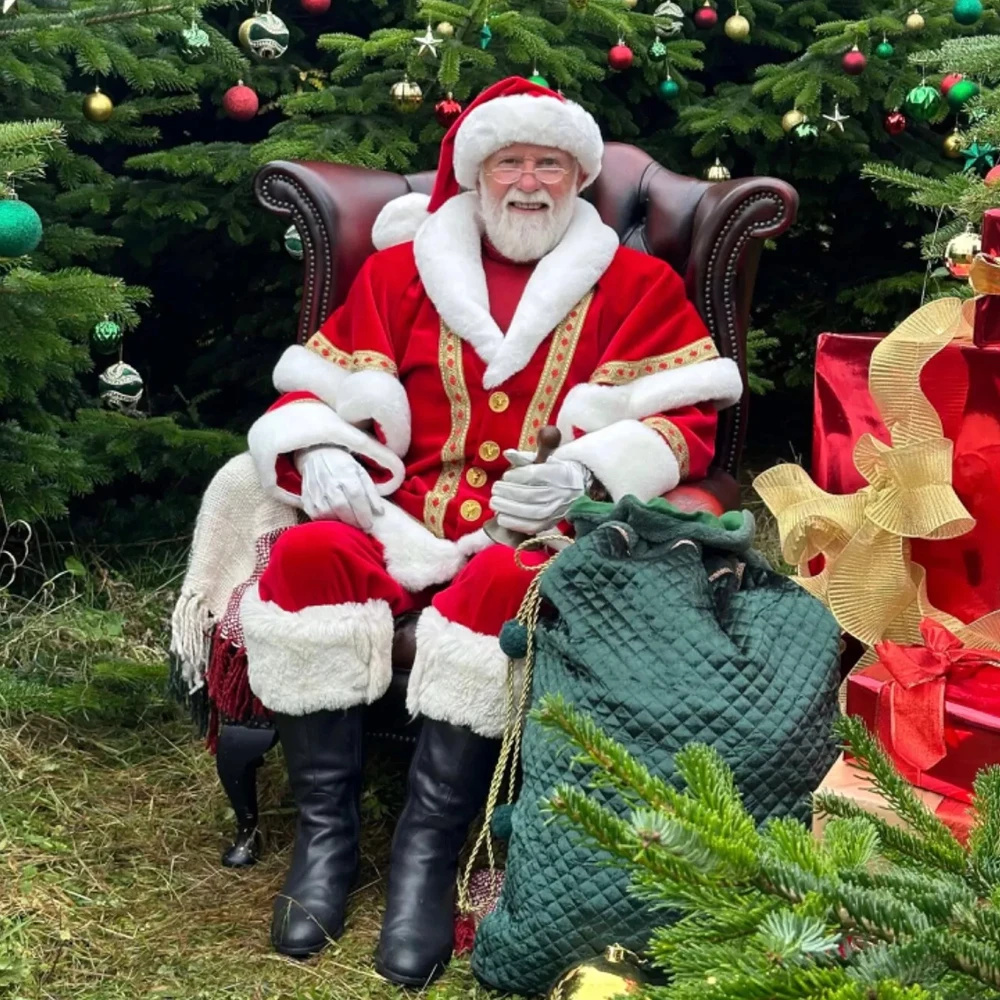 أحدث زي سانتا كلوز المخملي الفاخر، زي سانتا الاحترافي، زي عيد الميلاد، يناسب ملابس المهرجانات للبالغين مع قبعة