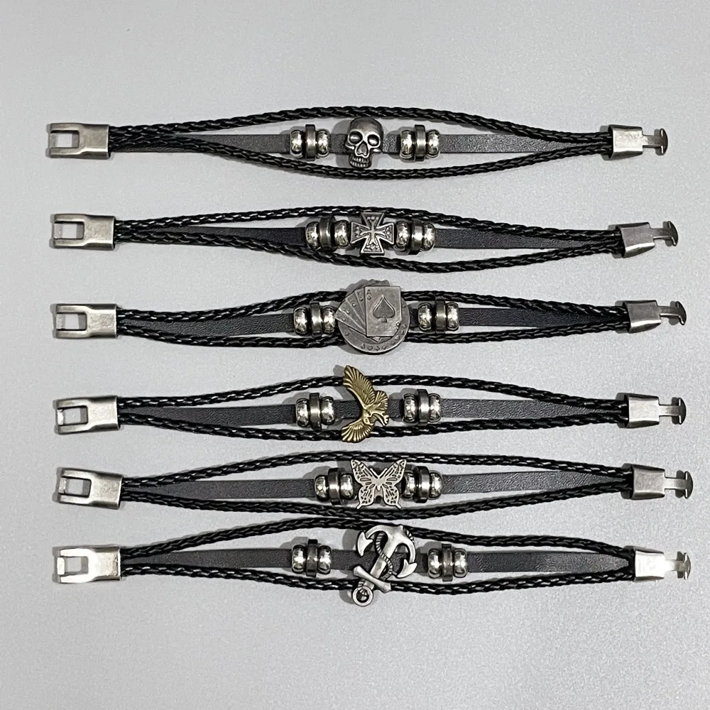 conjunto-de-12-pecas-de-pulseira-trancada-de-couro-multicamadas-com-designs-de-caveira-e-poquer-acessorio-versatil-para-homens