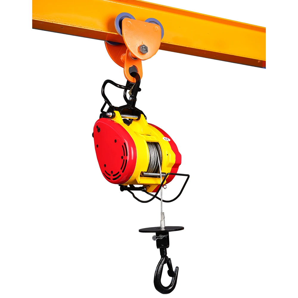 220V Wire Rope Electric Winch 300kg500kg Fast Speed Electric Hoist With Wireless Remote Control