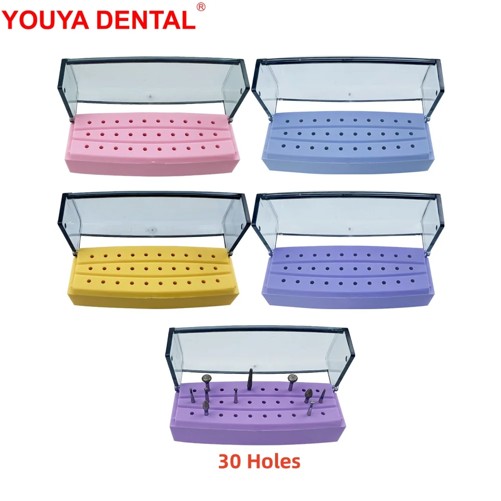 

30 Hole Dental Bur Block Stand Endo File Holder Instrument Drill Placement Organizer Grinding Head Disinfection Case Storage Box