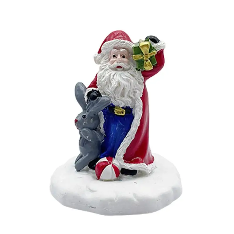 

Santa Claus Figurines Portable Christmas Figurine Standing Santa Farmhouse Christmas Decor Desktop Ornament Tiered Tray Decor