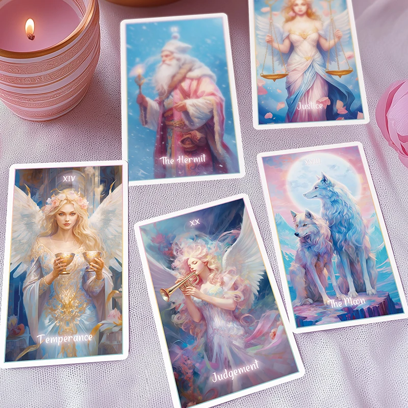 Baru 2025 Pemula 12X7Cm Tarot Rider Waite 78 Dek Kartu Tarot Warna Fantasi Profesional Asli dengan Buku Panduan PDF