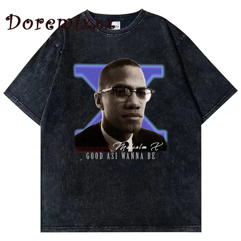 Футболка мужская оверсайз с коротким рукавом, винтажная тенниска с рисунком живокольма X, с потертостями, уличная одежда, лето