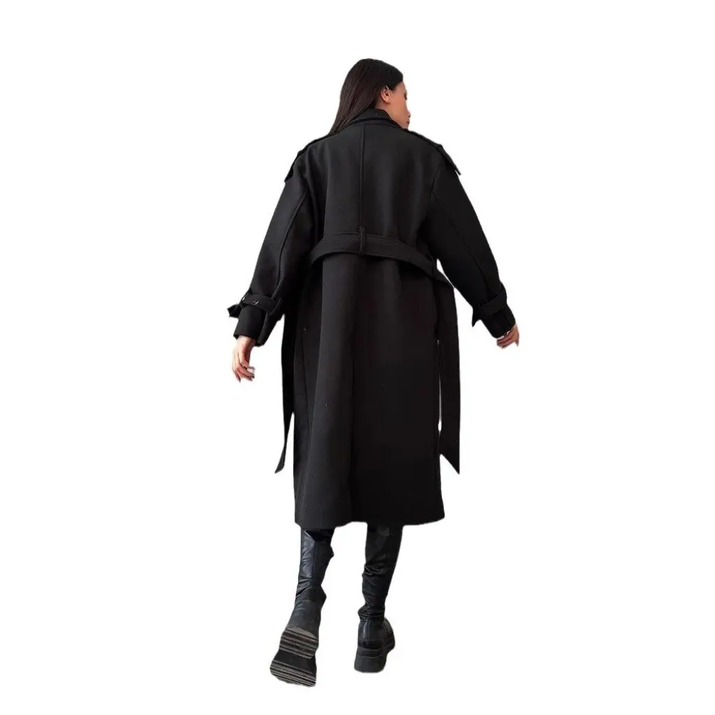 

Women's Woolen Jacket Mid-Length Commuter Style All-match Loose Long-Sleeved Coat for Europe And America