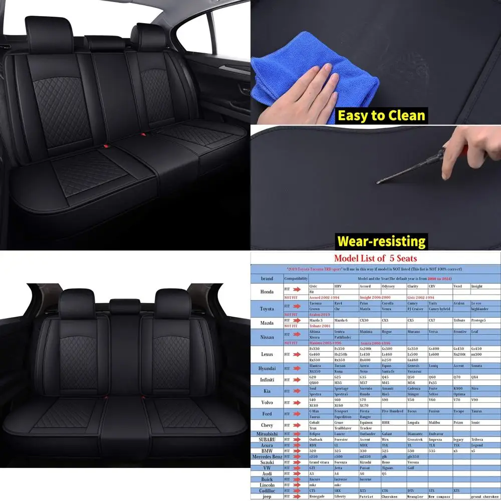 

Leather Universal Car Seat Covers Split Bench 40/60 for Corolla Civic Hyundai Elantra Sentra Acura Altima Highlander Optima Mazd