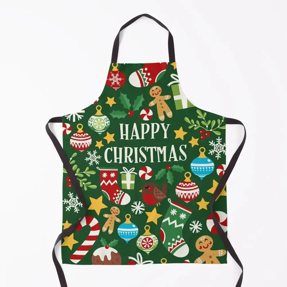 

Happy Christmas Card - Green Apron Kitchen Women Korean New year's Apron