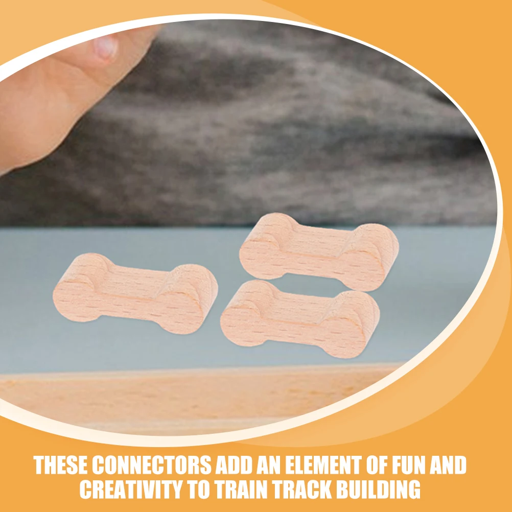 

5 Pcs Track Wooden Accessories Buckle Connector Diy Train Toys Beige Connectors for Connection Part Railway Child