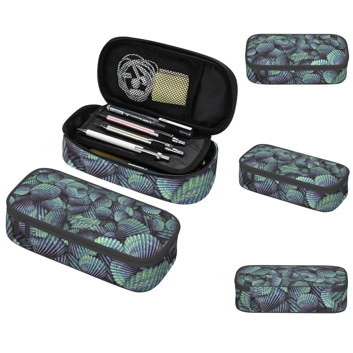 Ocean Purple Shell Pattern Pencil Case for Studen School Pen Box Pencil Bag Stationery Supplies Pen Holder Bag