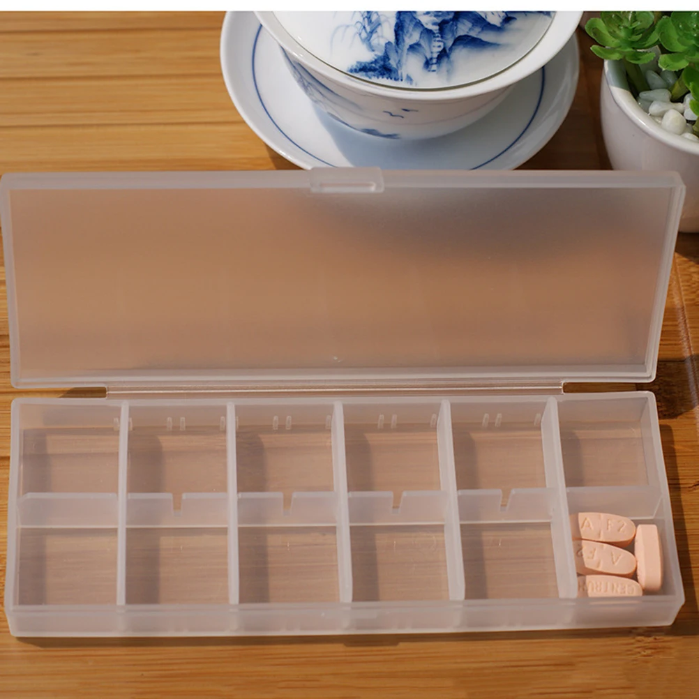 

Pill Box Medicine Case 12 Grids High Capacity Storage for Pills Jewelry Travel Camping Hiking Transparent PP Plastic Home