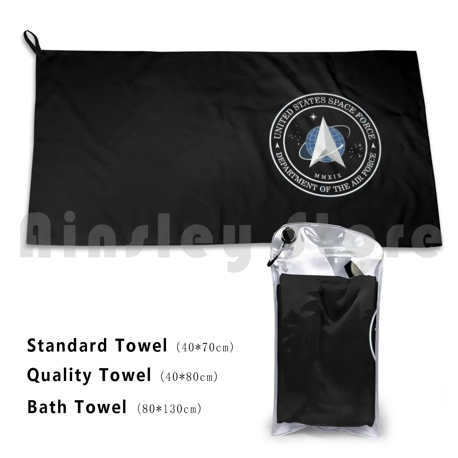 Us Space Force Seal-Black Bath Towel Beach Cushion Space Force Force Us Space Force United States Space Force Space Moon