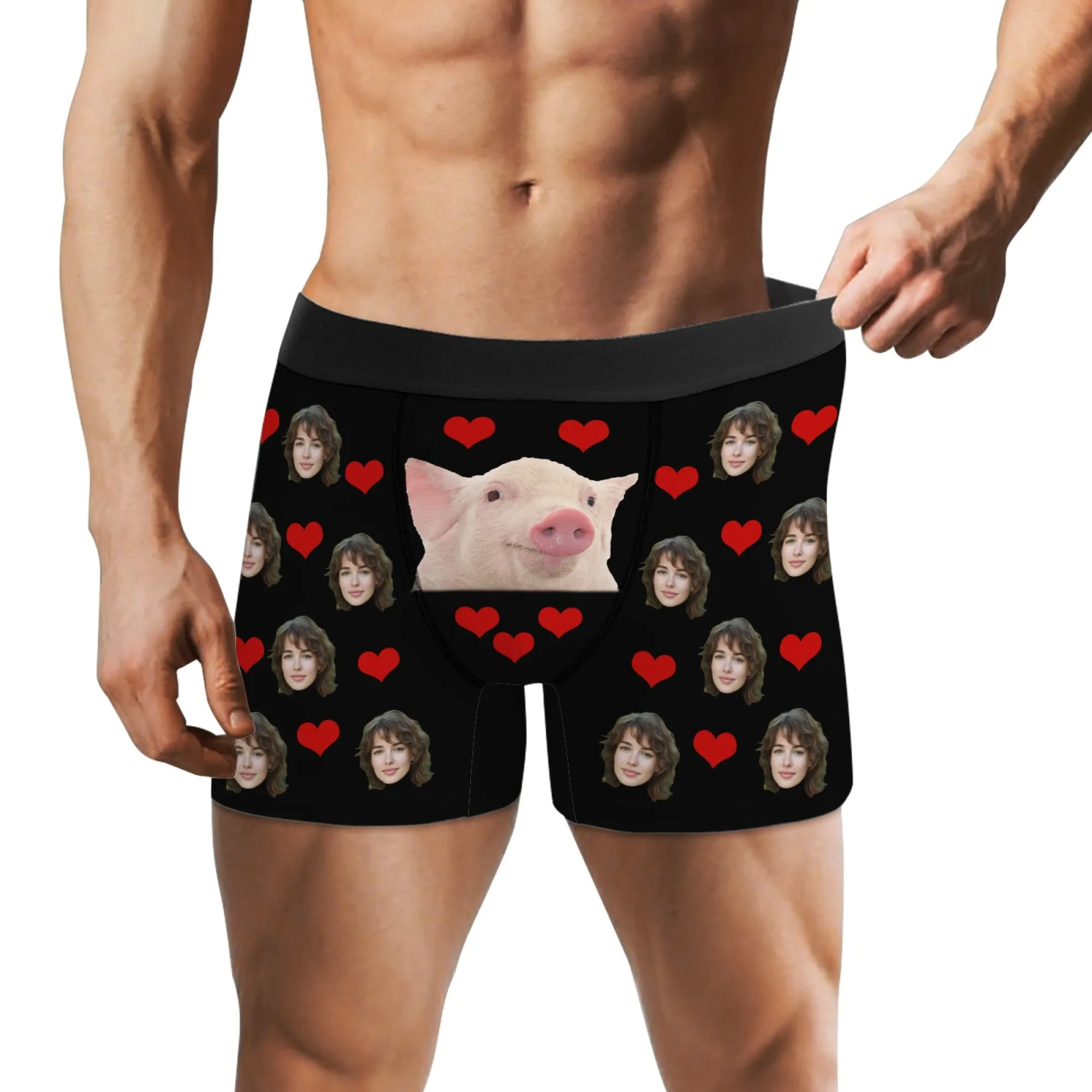 سراويل داخلية مخصصة للوجه مع صورة ملابس داخلية مضحكة مع وجوه قابلة للاستبدال لهدايا عيد الحب هدية مزحة مثيرة ومرحة #3