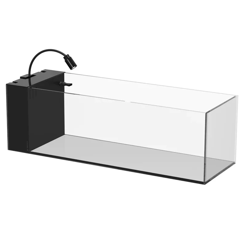 Living Room Stream Aquascape Fish Tank Ultra-Clear Glass, Integrated Bottom & Side Filter, High-Definition Light Transmission