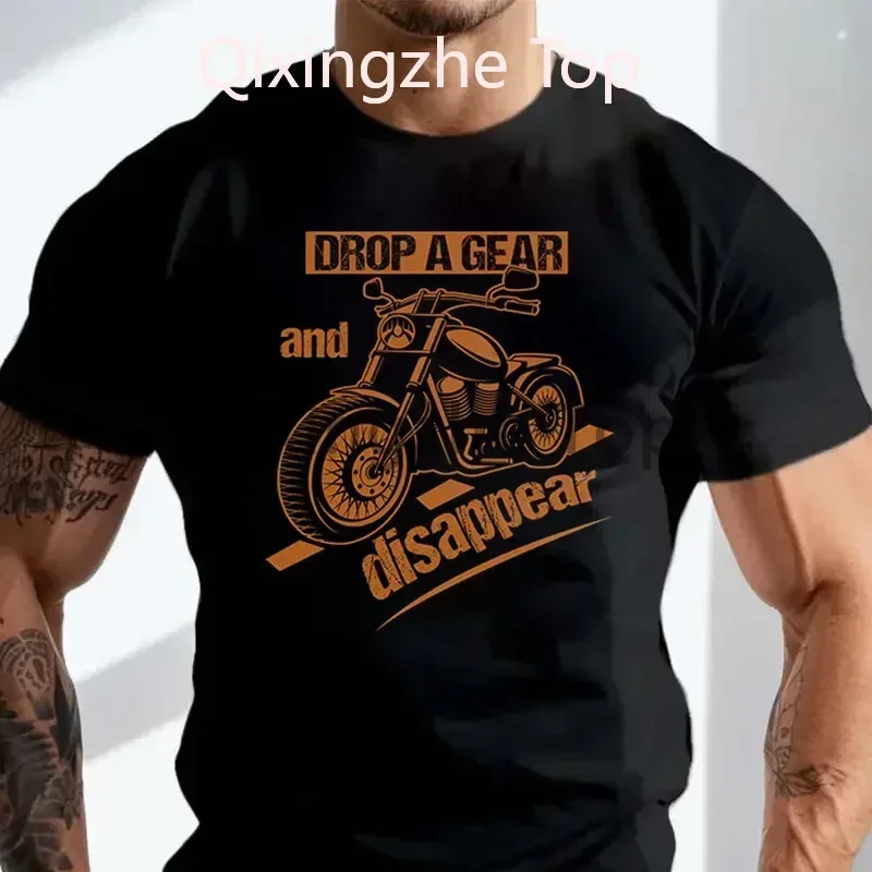 

Drop A Gear Disappear Motorcycles Biker Motorbike Mens Light Cotton T-Shirt Cotton O-Neck T Shirt Short Sleeve Mens Tshirt