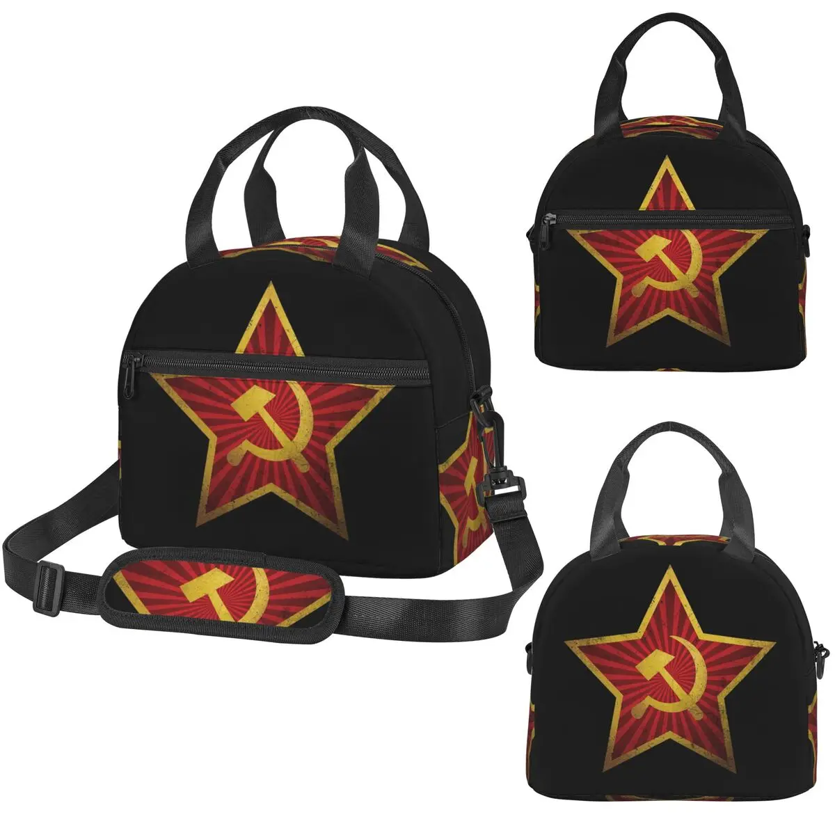 

Термосумка для обедов с изображением молота и серпа СССР, российского советского флага, для детей, школьная, портативная, с термоизоляцией