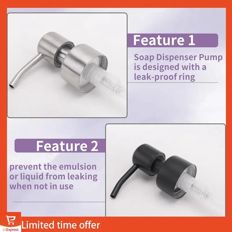 

Свежий 6 шт., сменный насос для дозатора жидкого мыла из нержавеющей стали с резьбой для стандартной насадки и трубки размера шеи 28/400