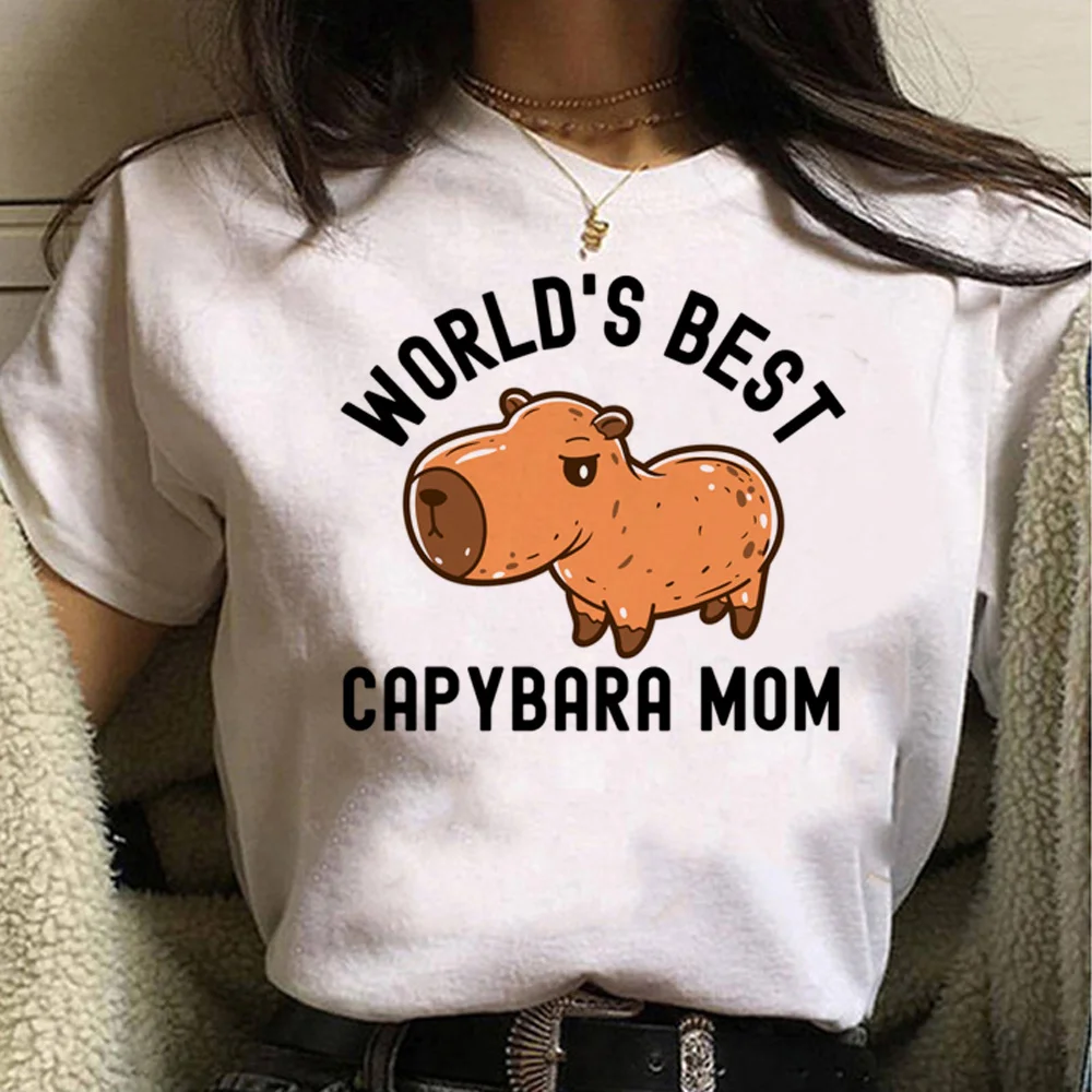 Capybara t-shirt donna graphic summer designer Tee girl graphic manga y2k abbigliamento