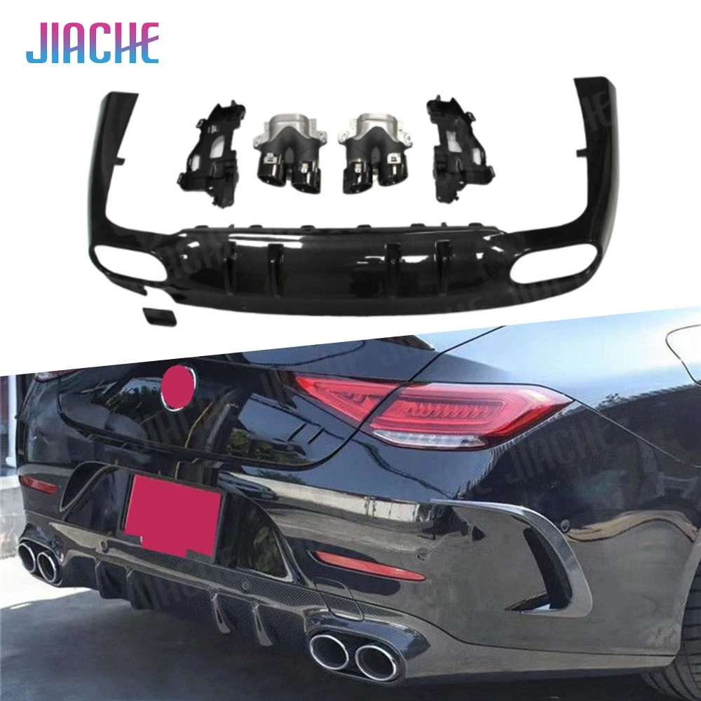 

Carbon Fiber Rear Bumper Diffuser For Mercedes Benz CLS Class C257 CLS260 300 350 450 CLS53 AMG 2019 UP PP Rear Diffuser Tips