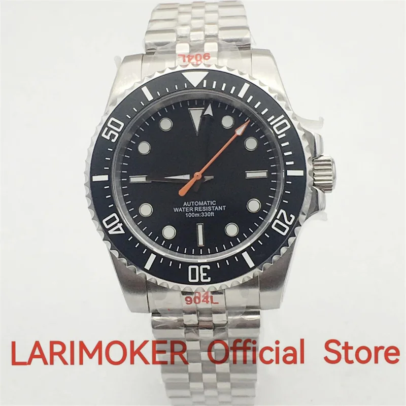 

LARIMOKER 24 Jewel NH35A PT5000 40 mm mechanical man watches sapphire glass stainless steel bracelet with luminous dial drawing