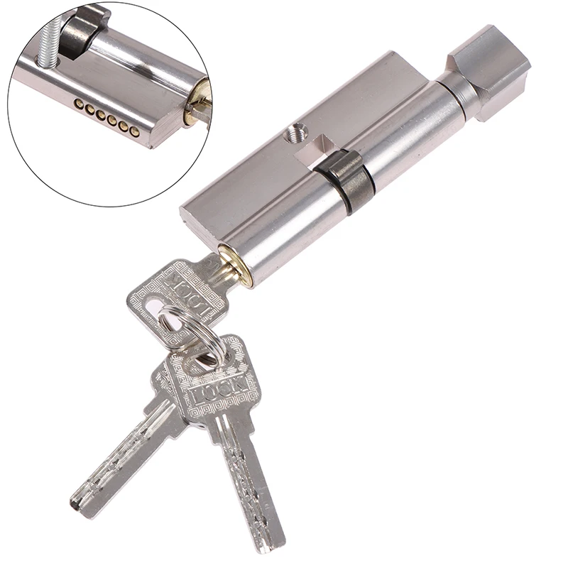 Door Cylinder Lock Biased 70mm Anti-Theft Entrance Brass Lock Home Security