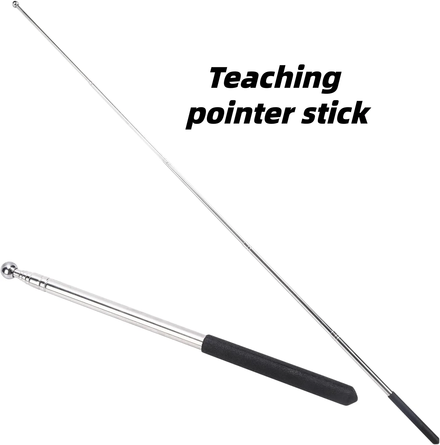 Extendable Hand Pointer Handheld Presenter Classroom Whiteboard Pointer Pen for Teaching Meeting Retractable Flagpole Stainless