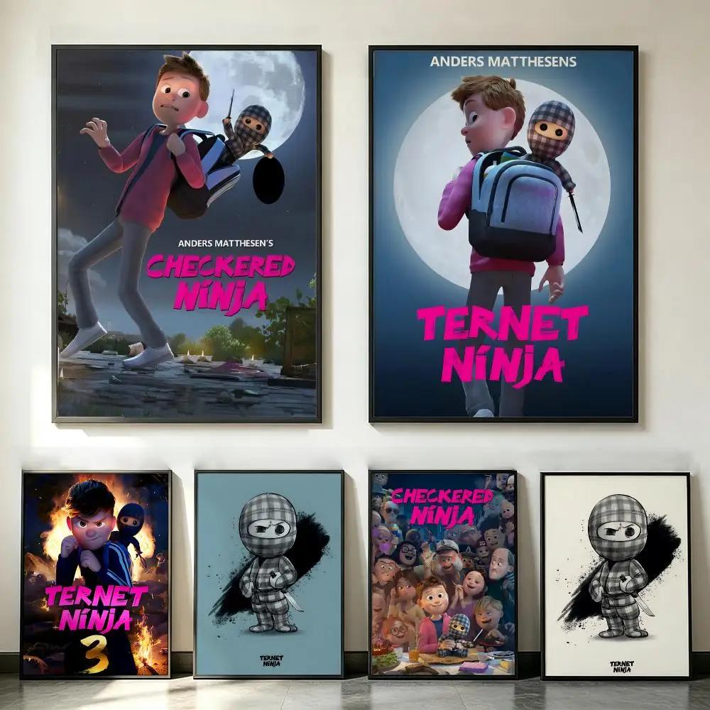 movie Checkered Ninja Poster Poster HD Trendy SelfAdhesive Wall Art Print For Living Room Bedroom Dorm Office Home Gift