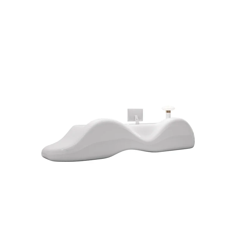 

Custom-made FRP company reception desk simple creative hotel training institution special-shaped bar reception desk