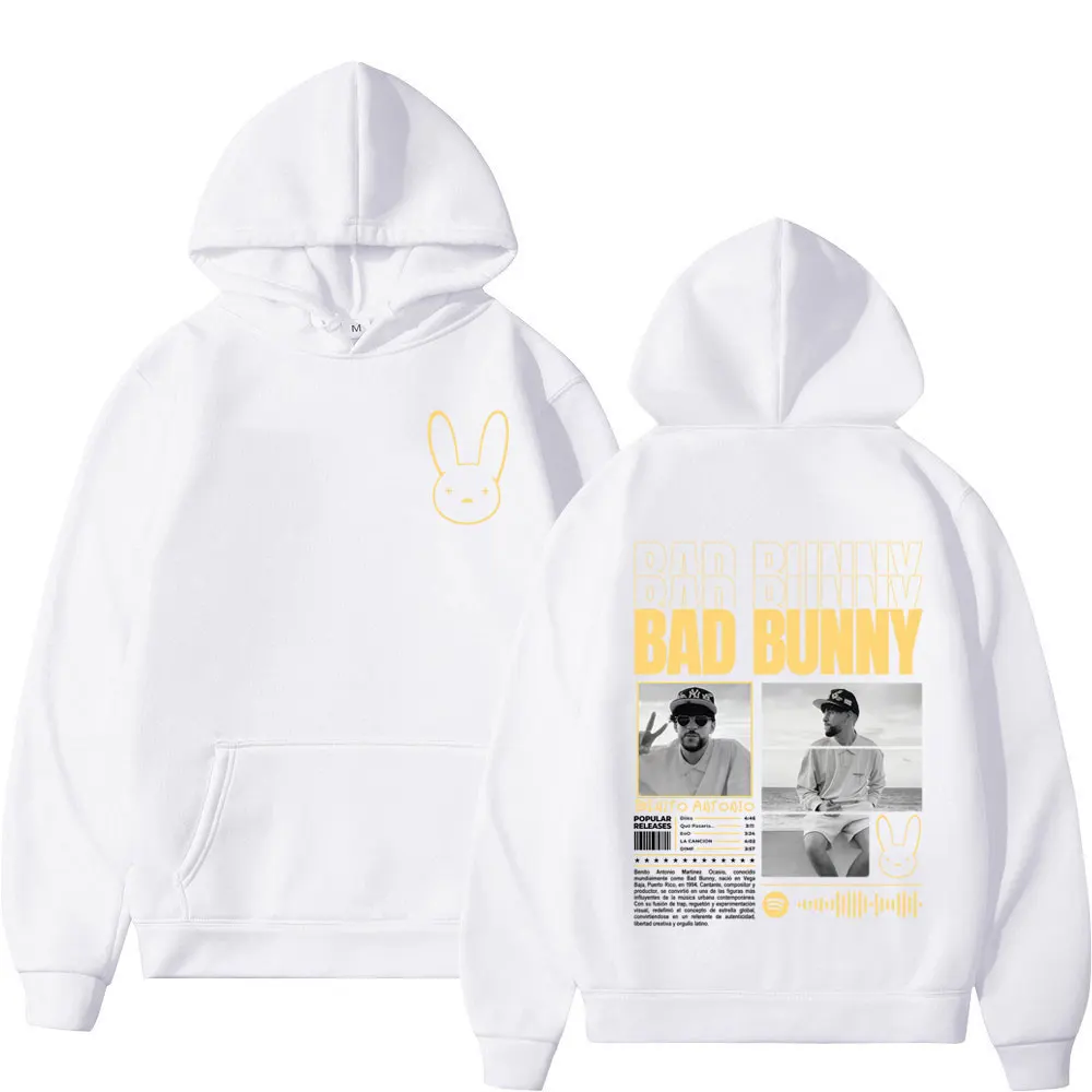 مغني الراب باد الأرنب ألبوم الجرافيك 2025 هوديي الرجال النساء سترة الموضة بأكمام طويلة فضفاضة عادية المتضخم الهيب هوب رياضية #5