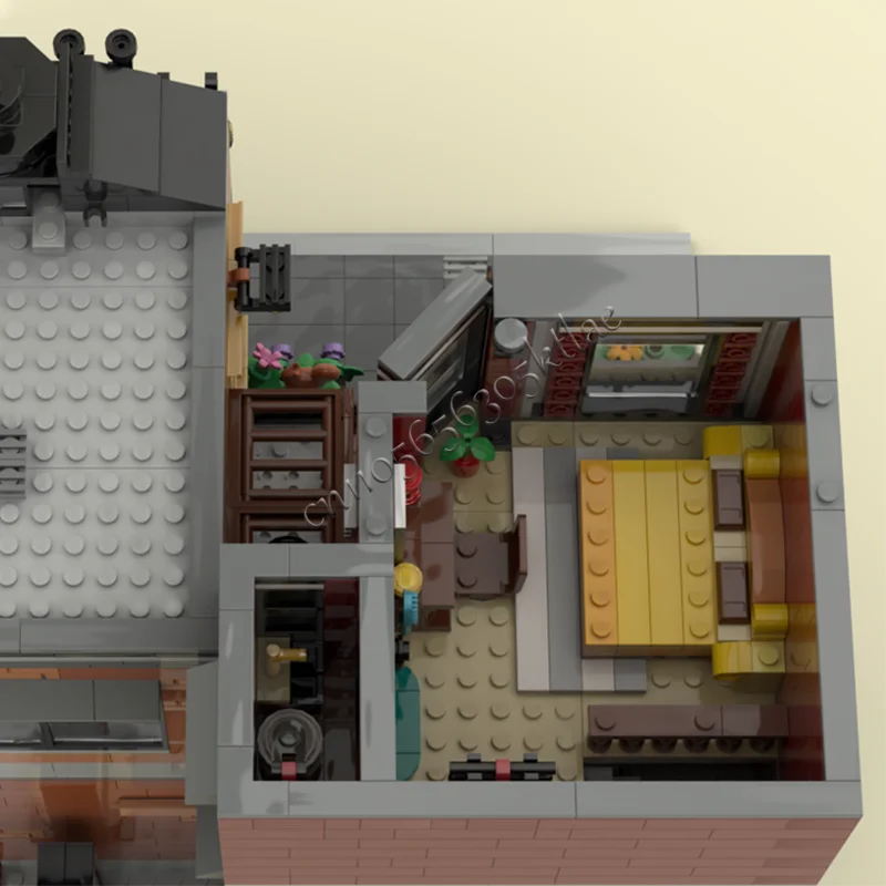 2810 أجزاء الحديثة ماجيك شوب وسط المدينة وحدات اللبنات العمارة نموذج مجموعة عرض لعب الاطفال الجمعية هدايا عيد الميلاد