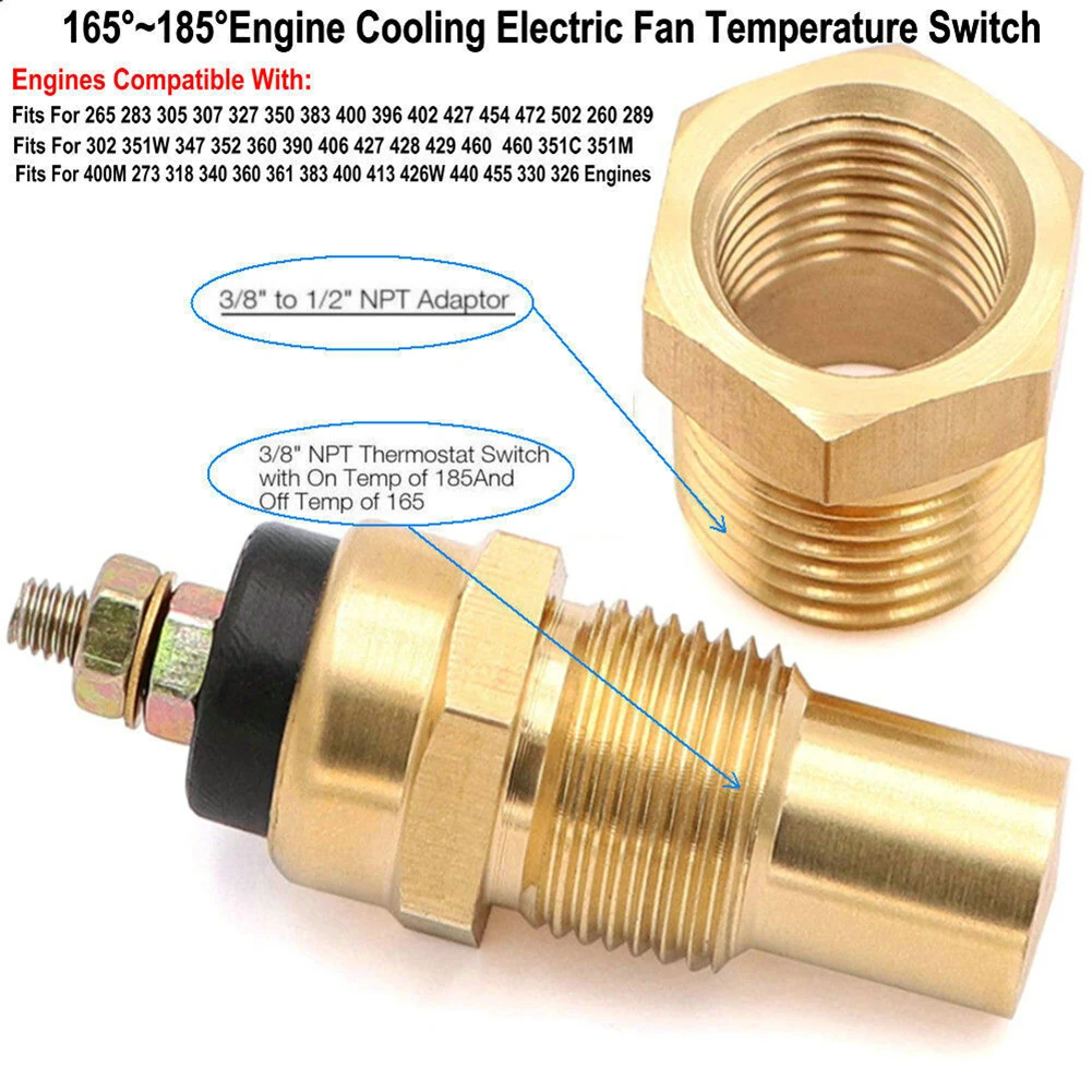 

Truck Temperature Switch Car Accessories Gold 6x2.5cm Brass Cooling Systems Thermostat Temperature Switch None