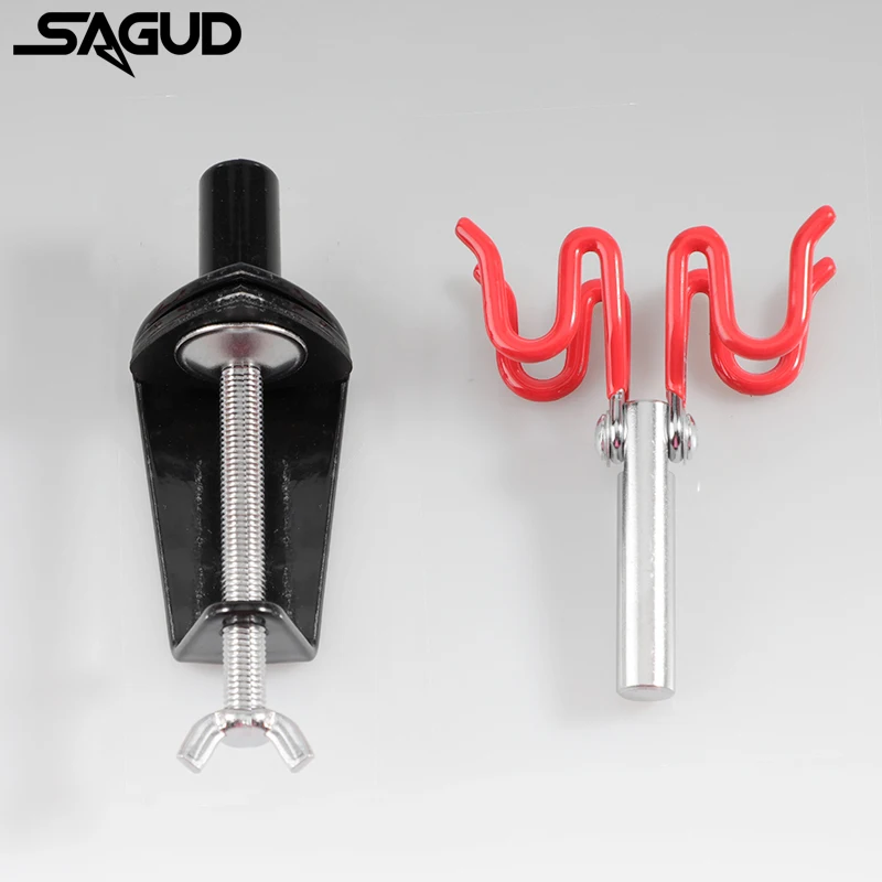 SAGUD Airbrush Holder 2 Capacity 360 Swivel Clip Mount Desktop Station Stand Spray Gun Clamp-on Holder for Many Brand Airbrushes