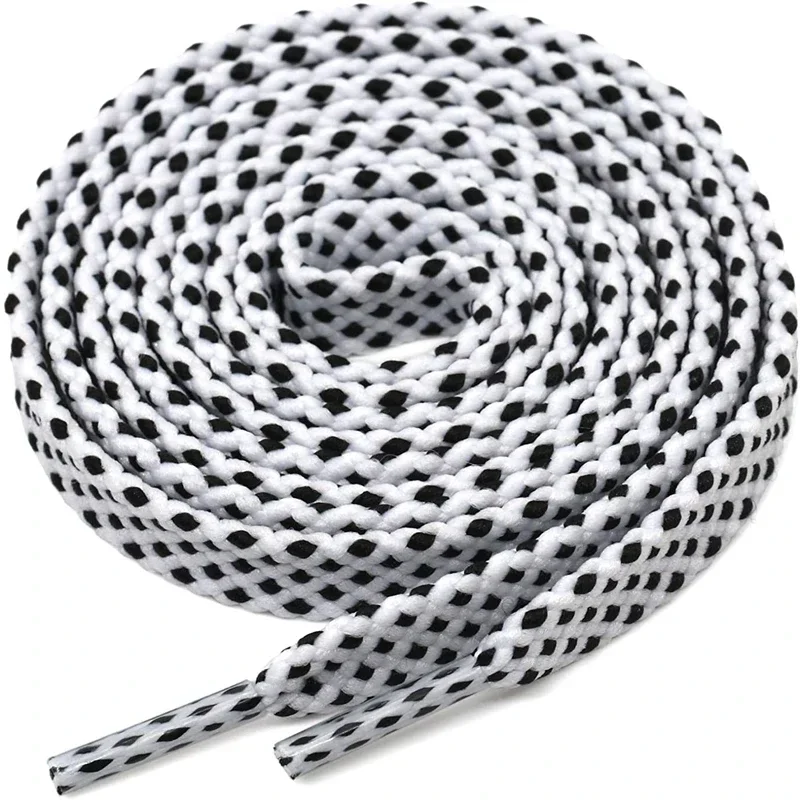 Double layer Hollow Shoelaces Flat Laces for Shoes Dual Coloured Shoe laces White Black Sneakers Shoelace 100/120/140CM 1Pair