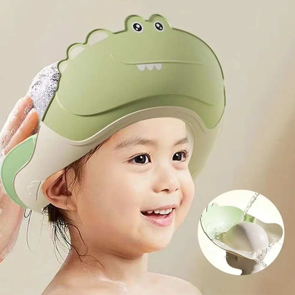 

Cute Animal Shape Baby Shower Cap Soft Adjustable Baby Shampoo Cap Eye Ear Protection Waterproof Children's Bath Cap For Kids