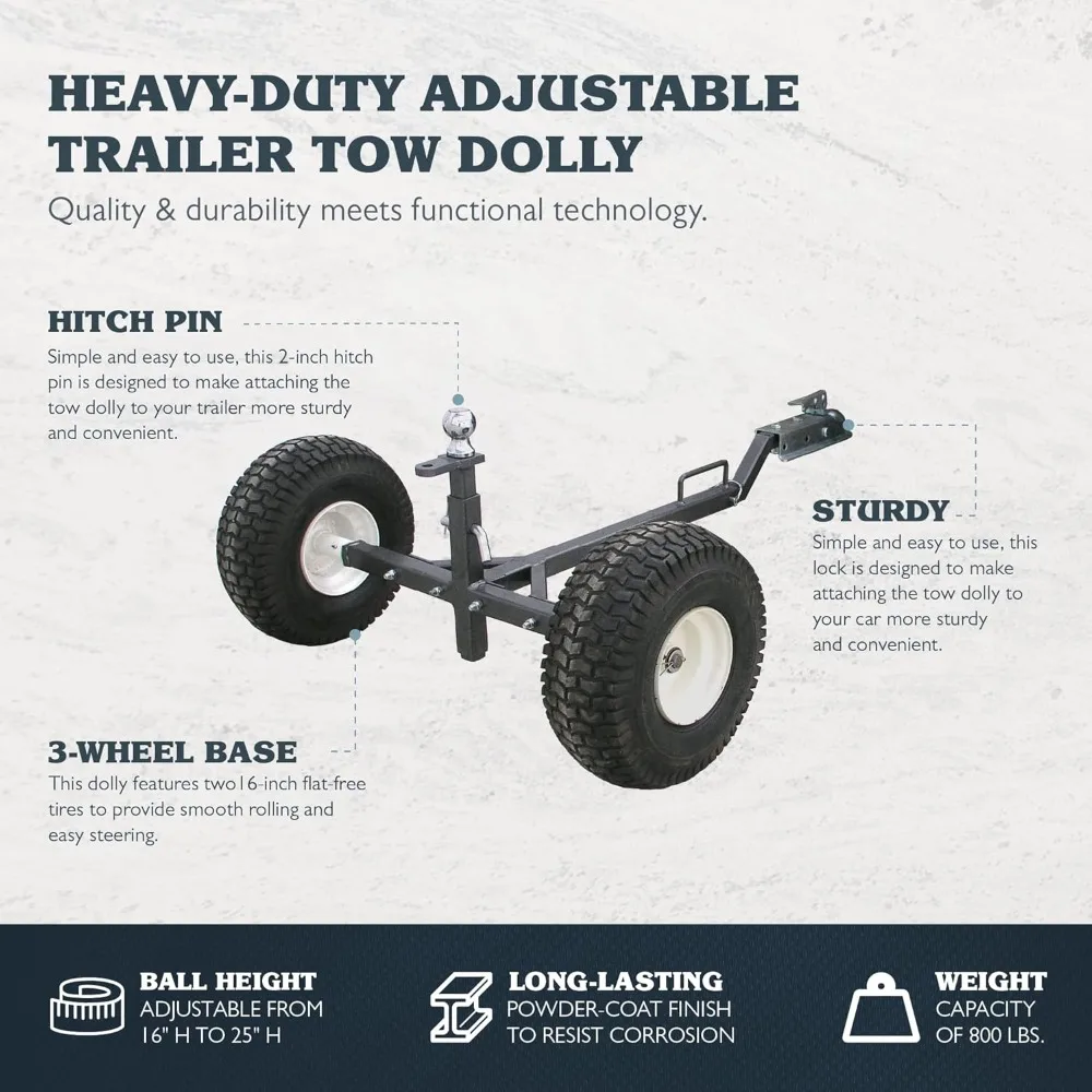 Heavy Duty 4 Wheeler Weight Distributing รถพ่วงที่ปรับได้ค่าเฉลี่ย Dolly ความจุโหลด 800 ปอนด์สําหรับ ATV และ UTV, Silver