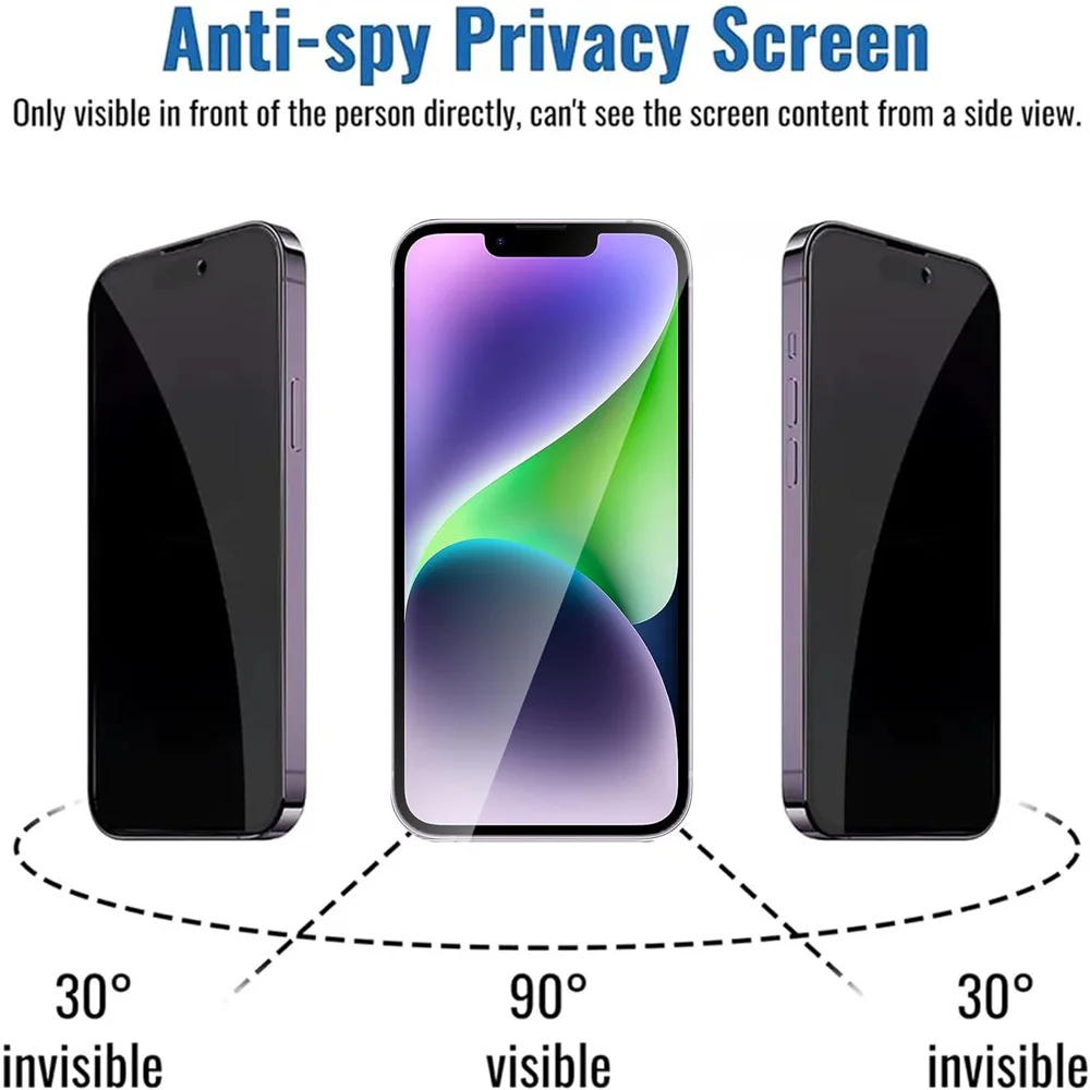 2PCS Privacy Screen Protector For iPhone 13 14 15 16 Pro Max Anti Spy Glass For iPhone 11 12 16 Plus Pelicula Privacidade