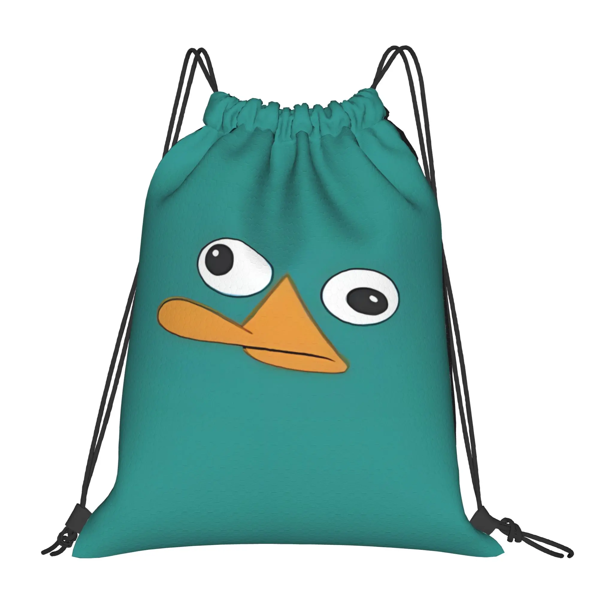 

Портативные уличные рюкзаки-мешки на шнурке с персонажем Уолта из мультфильма «Перри Птицеклювый», для походов, езды на велосипеде и хранения вещей в спортзале
