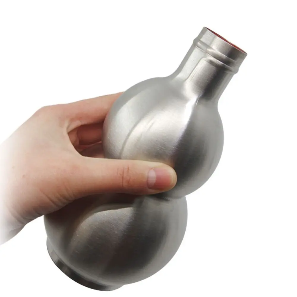 

250/500/1500ML Stainless Steel Gourd Hip Flask Large Capacity with Bottle Sleeve Liquor Flagon Durable Unbreakable Water Bottle