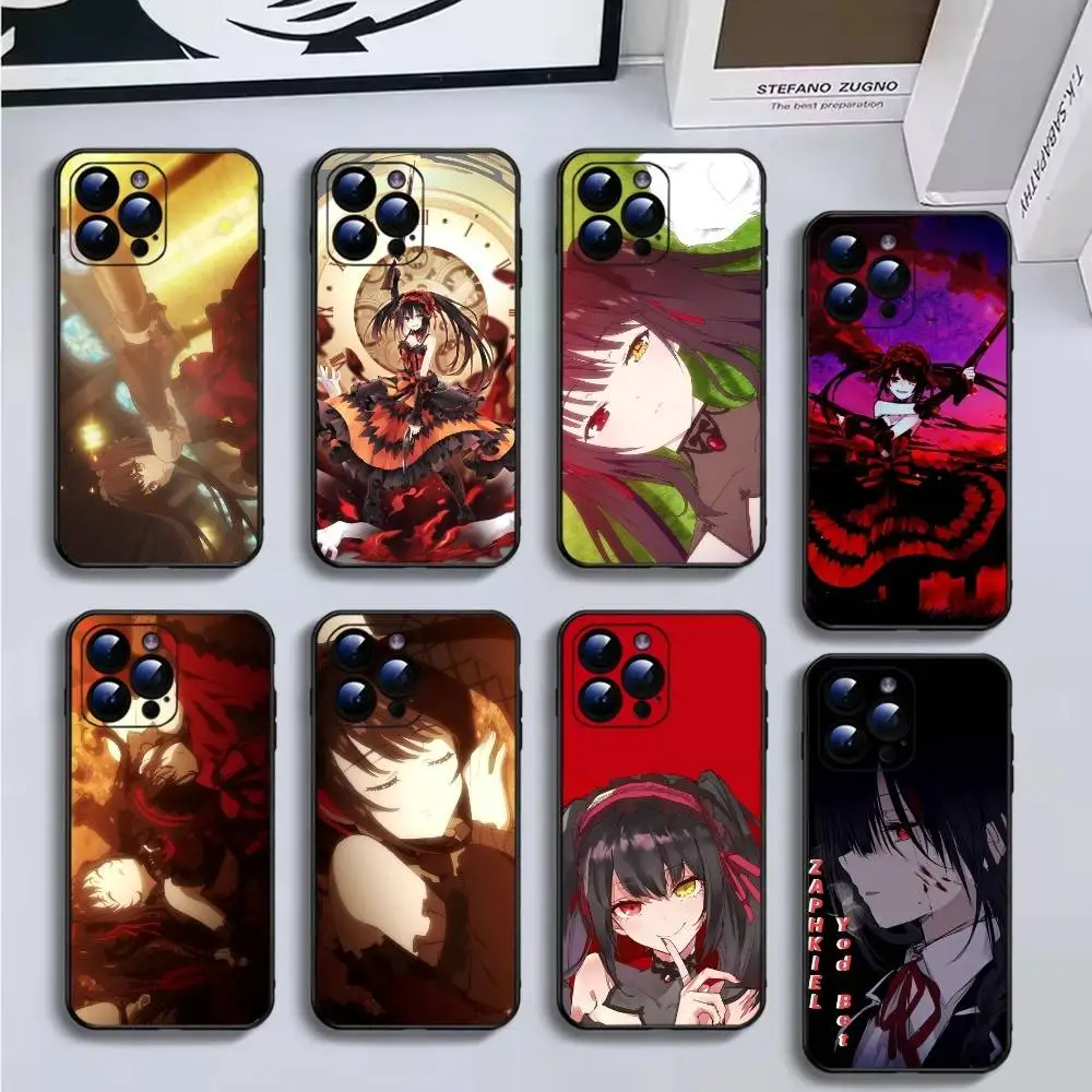 

DATE A LIVE Kurumi Tokisaki Phone Case For iPhone16,15,14,13,12,11 Plus,Pro Max,XS,X,XR,SE,Mini,8,7,Soft Black Cover