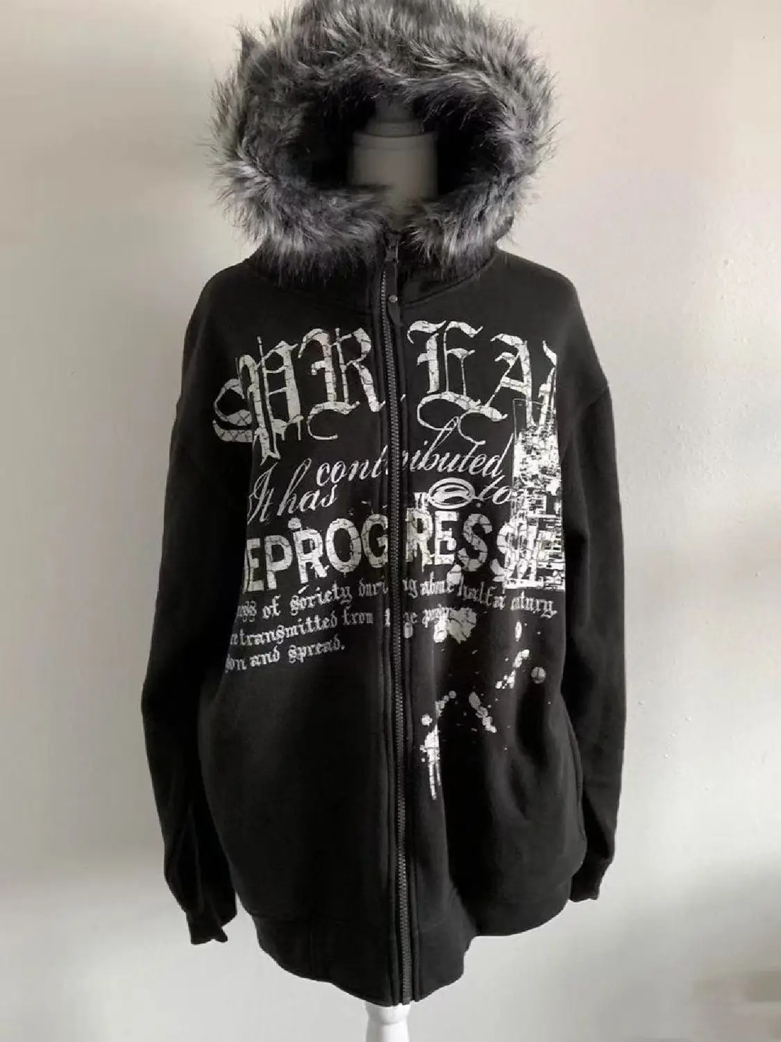 

Punk Letter Hooded Goth Clothes Woman Streetwear Zipper Hoodies Winter Fashion Harajuku Vintage Sweatshirt Jacket Grunge Women's