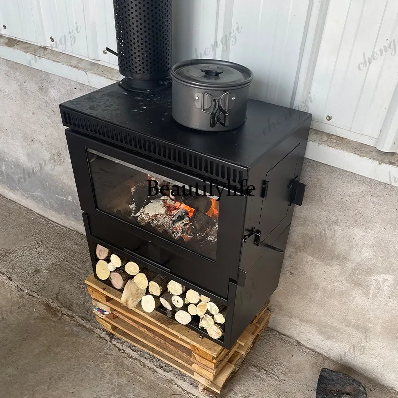 New Guanhuo Wood-burning Fireplace Household Heating Furnace Homestay Outdoor Thickened Carbon Steel Real Match