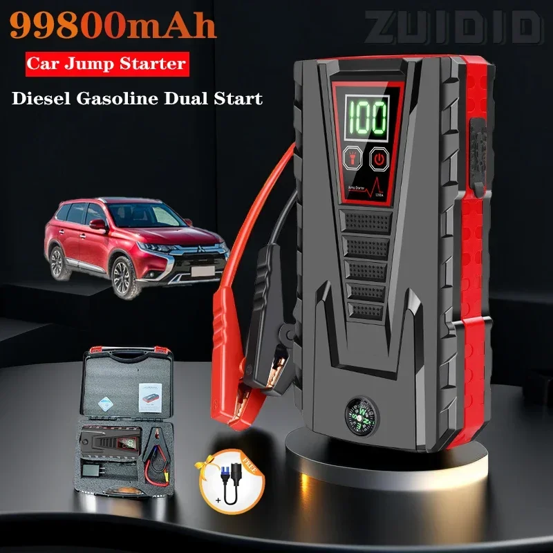 

99800mAh Portable Car Jump Starter Device 12V Power Bank Booster For Car Start Automotive Battery Charger New Articles For Cars