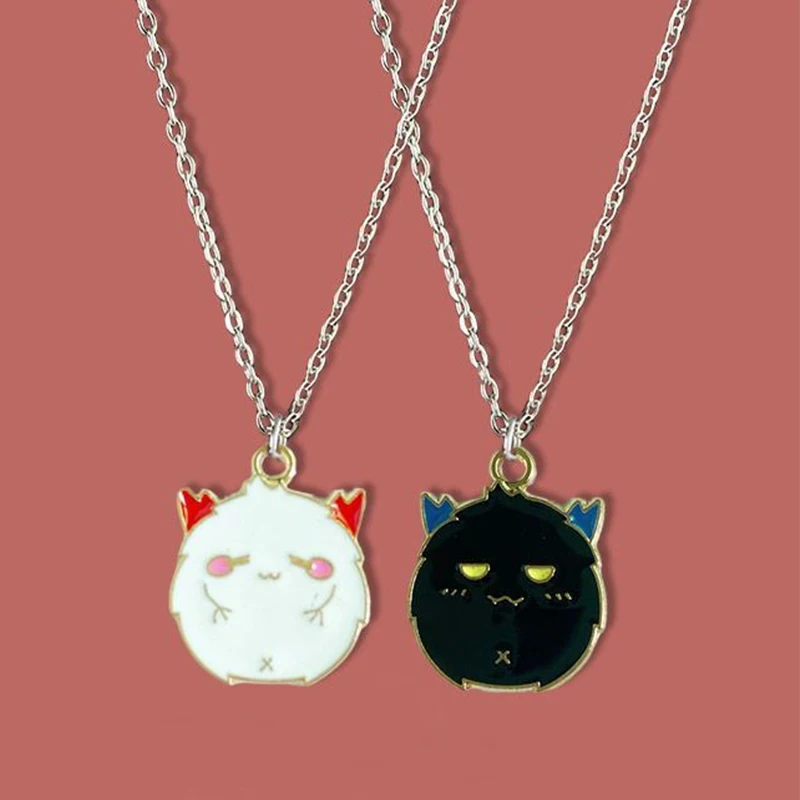 Cute Cartoon Ghost Friendship Couple Pendant Necklaces For Korean Fashion Female Men Best Friend Lovely Women Necklaces Jewelry